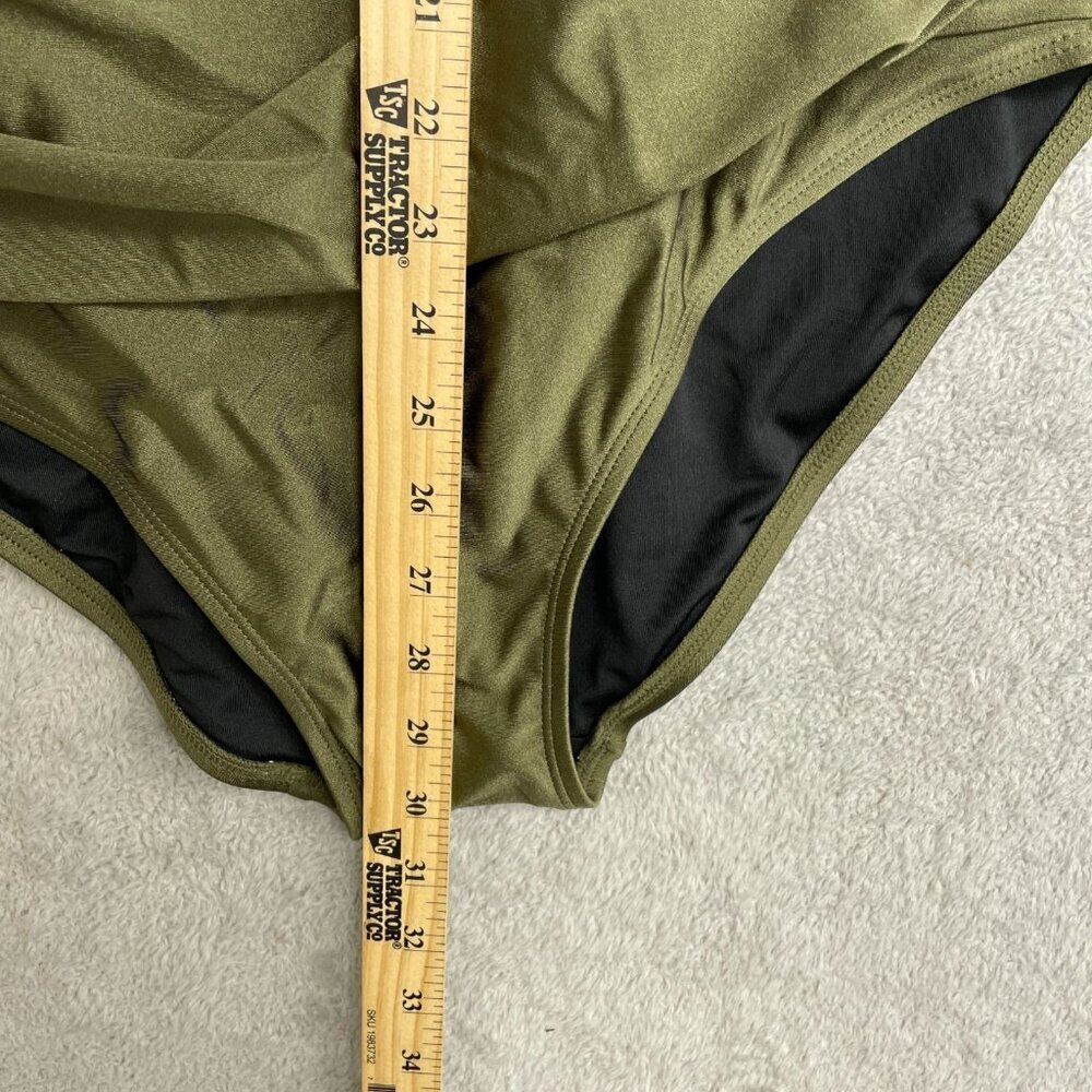 💥 Olive Green Twist Front One Piece Swimsuit N0967 - Picture 5 of 13